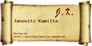 Janovitz Kamilla névjegykártya